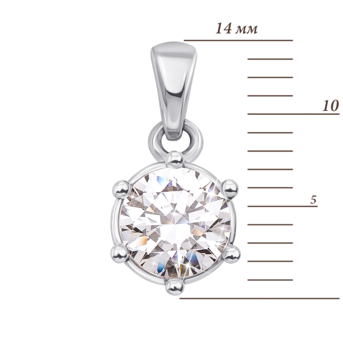 Золота підвіска з фіанітом S Zirconia. Артикул 31284/2/бSW