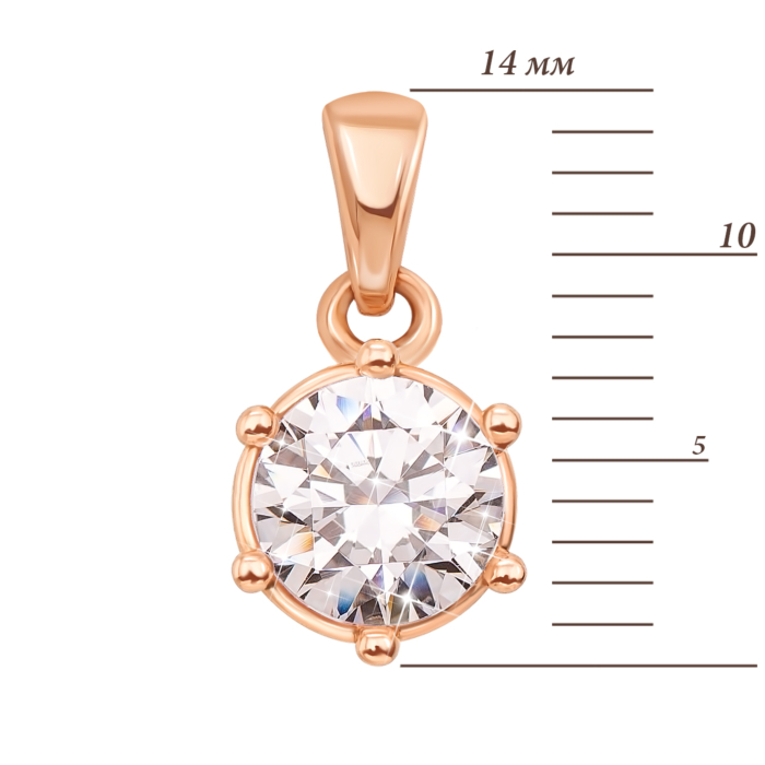 Золота підвіска з фіанітом S Zirconia. Артикул 31284/2/SW