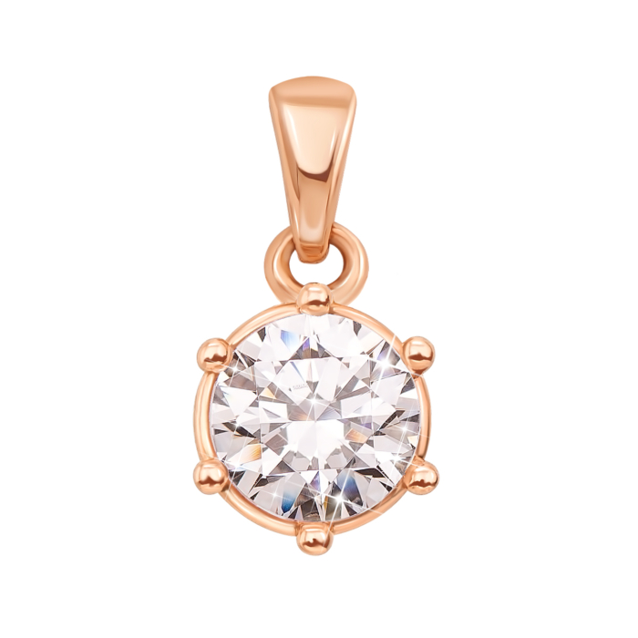 Золота підвіска з фіанітом S Zirconia. Артикул 31284/2/SW