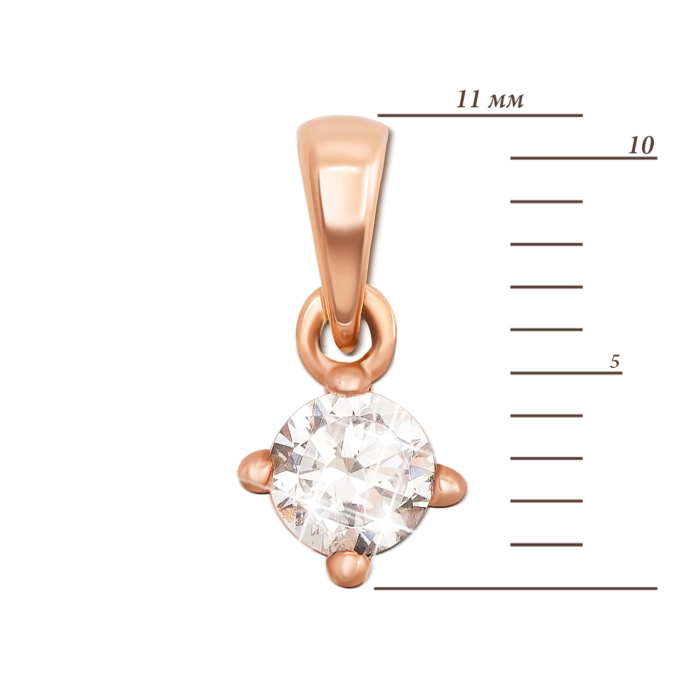 Золота підвіска з фіанітом. Артикул 31286