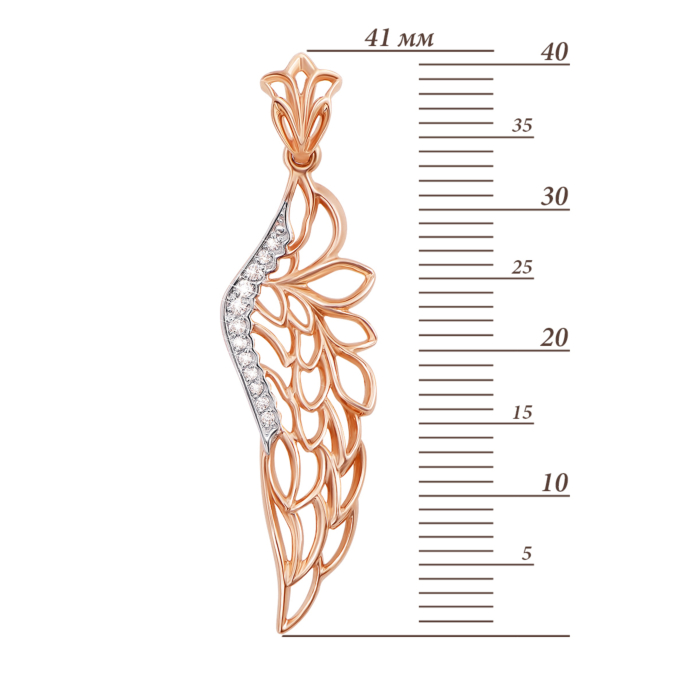 Золота підвіска з фіанітами. Артикул 31301 к