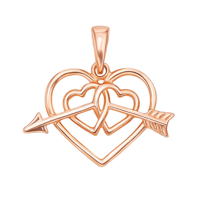 Золота підвіска «Серце». Артикул 31314