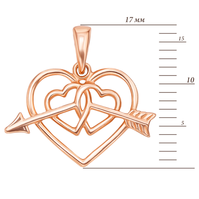 Золота підвіска «Серце». Артикул 31314