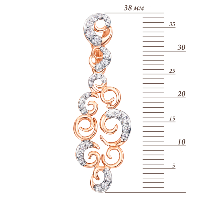 Золота підвіска з фіанітами. Артикул 31316