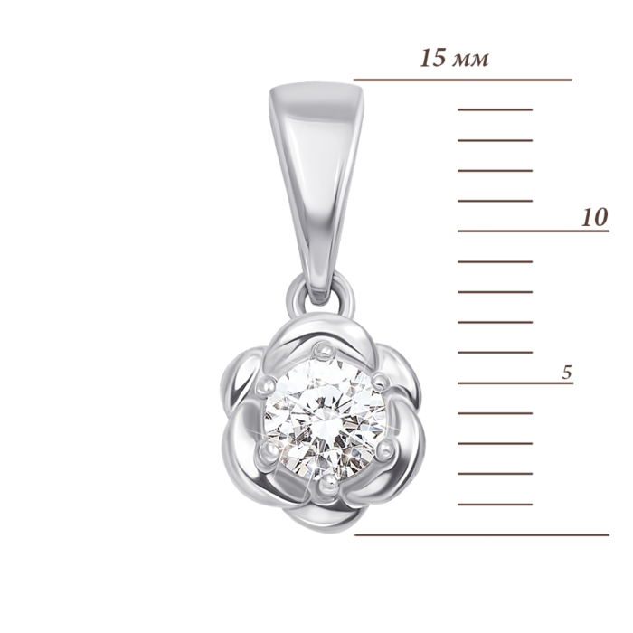 Золота підвіска з фіанітом S Zirconia. Артикул 31319/б SW