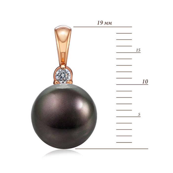 Золота підвіска з перлиною і фіанітами. Артикул 31323/ч