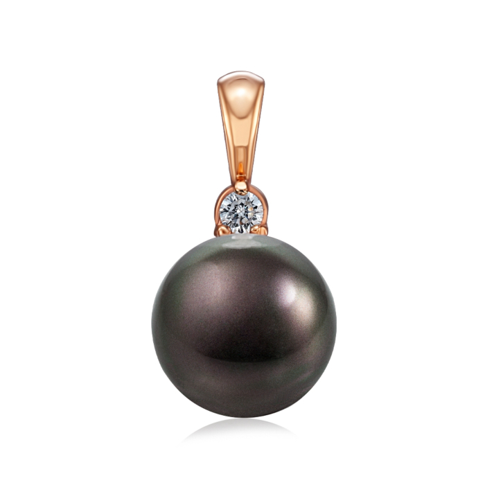 Золота підвіска з перлиною і фіанітами. Артикул 31323/ч