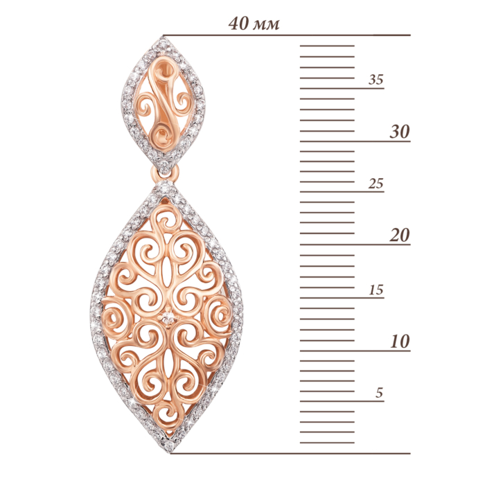 Золота підвіска з фіанітами. Артикул 31329 кс