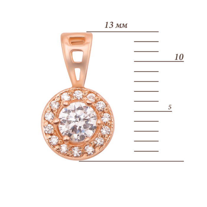 Золота підвіска з фіанітами. Артикул 31332