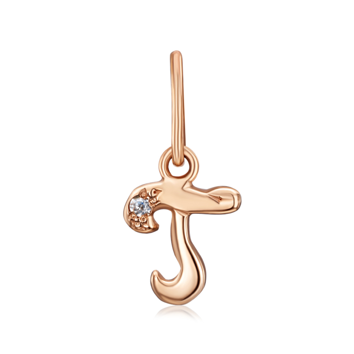 Золота підвіска Літера Г з фіанітом. Артикул 3135-г/01/0/3