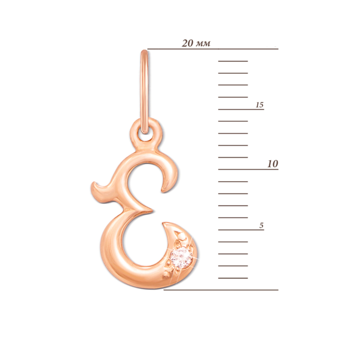 Золота підвіска «Літера Е». Артикул 3135/е