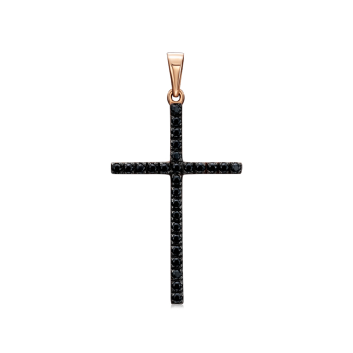 Золотой крестик с фианитами. Артикул 31372/ч