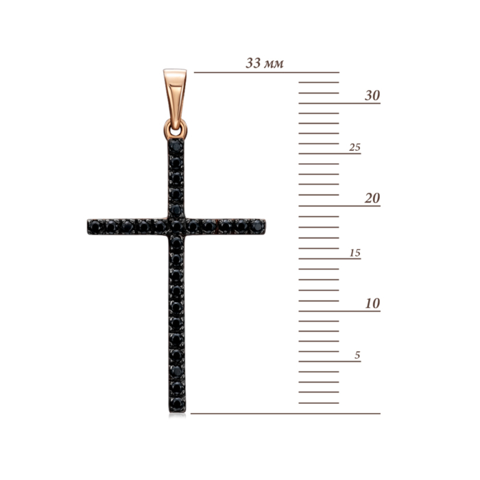 Золотой крестик с фианитами. Артикул 31372/ч