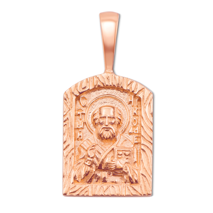 Золотая подвеска-иконка «Св. Николай Чудотворец». Артикул 31377