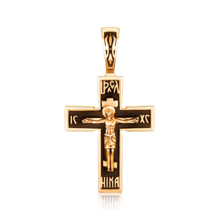 Золотой крестик с чернением 31379-3/01/4