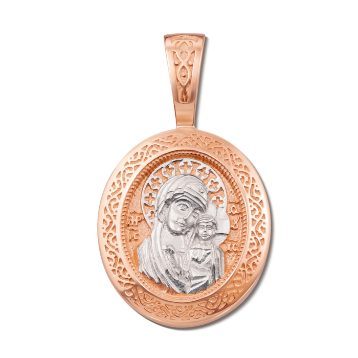 Золота підвіска-іконка Божої Матері «Казанська». Артикул 31393/1