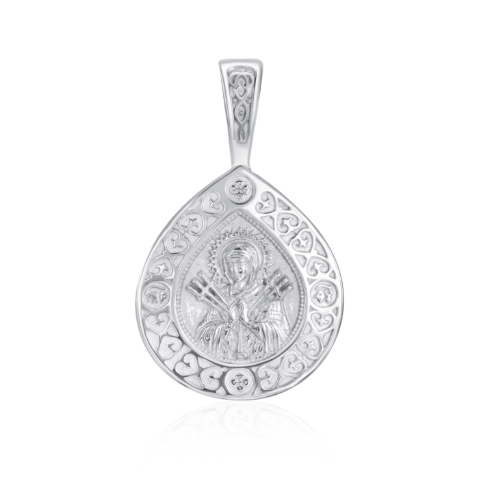 Срібна підвіска-іконка Божої Матері Семистрільна. Артикул 31400/12/1 (с31400)