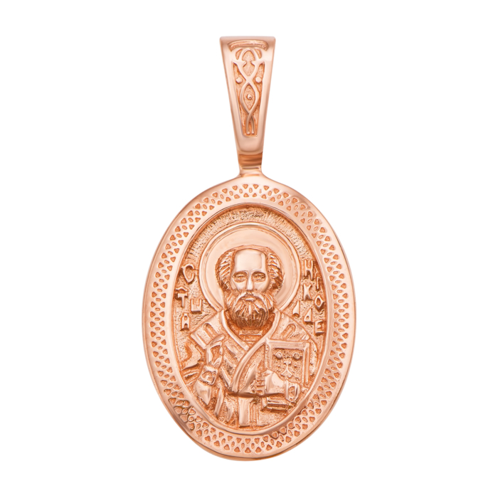 Золотая подвеска-иконка «Св. Николай Чудотворец». Артикул 31401