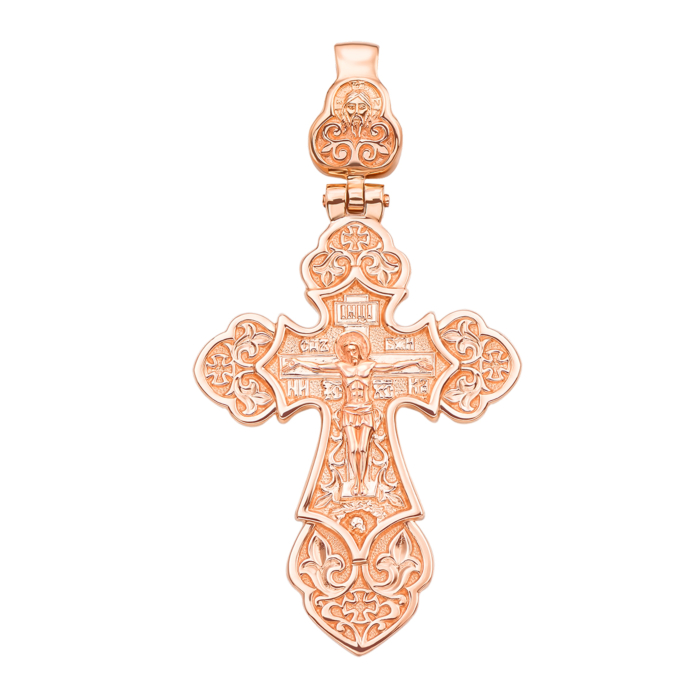 Золотий хрестик. Розп'яття Христове. Янгол охоронець. Артикул 31458