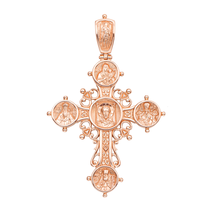 Золотий хрестик. Спас Нерукотворний. Святі Заступники. Артикул 31460