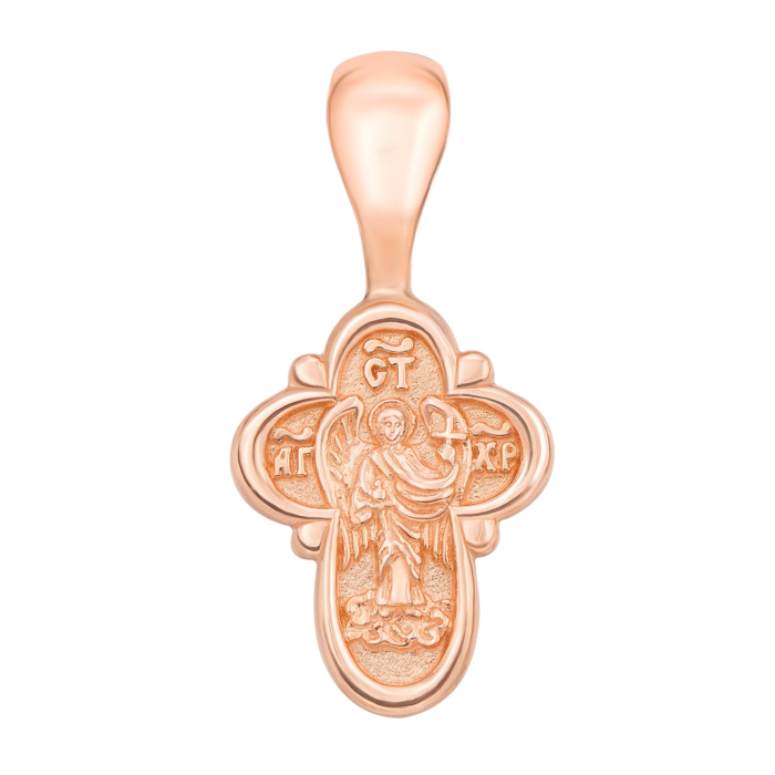 Золотий хрестик. Розп'яття Христове. Янгол охоронець. Артикул 31498
