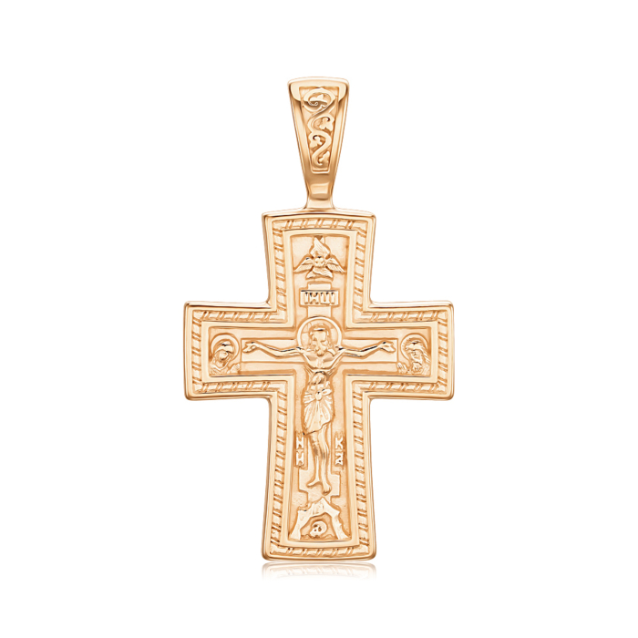 Срібний позолочений хрестик без вставки 31513-Пз/17/0