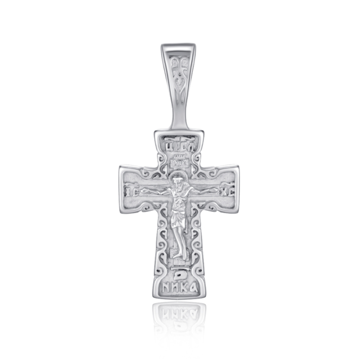 Серебряный крестик без вставки. Артикул 31527/12/1