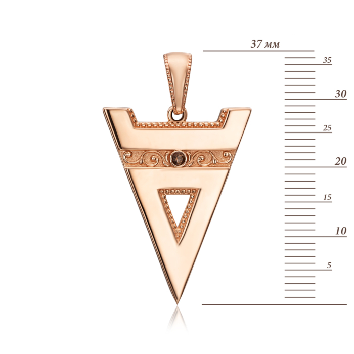 Золота підвіска-оберіг «Велес» з раухтопазом. Артикул 31542/01/0/5846