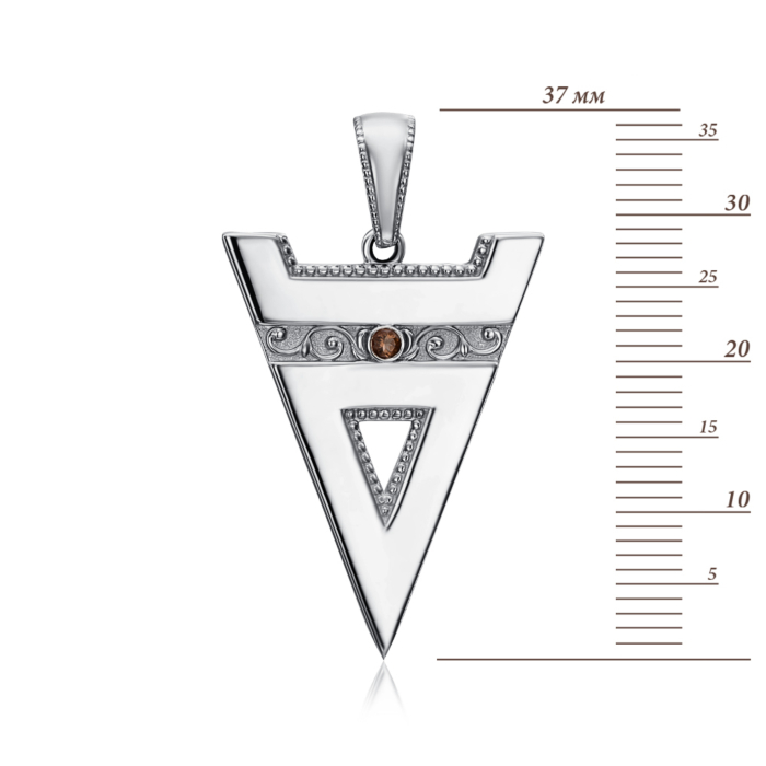 Срібна підвіска-оберіг «Велес» з фіанітами. Артикул 31542/12/1/857