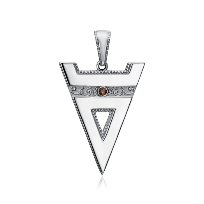 Срібна підвіска-оберіг «Велес» з фіанітами. Артикул 31542/12/1/857