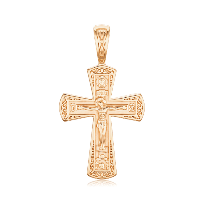 Срібний позолочений хрестик без вставки 31544-Пз/17/0