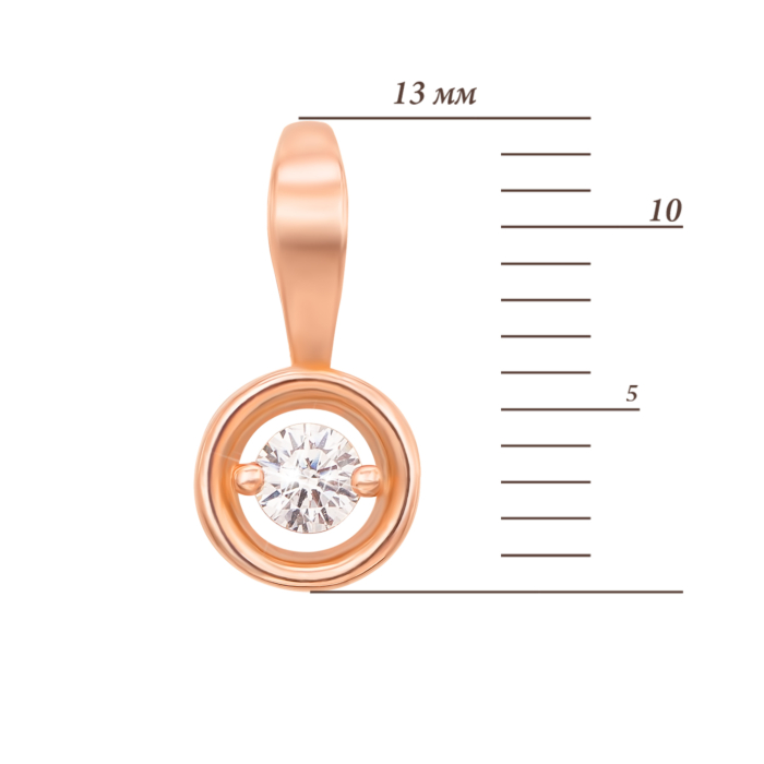 Золота підвіска з фіанітом. Артикул 31550