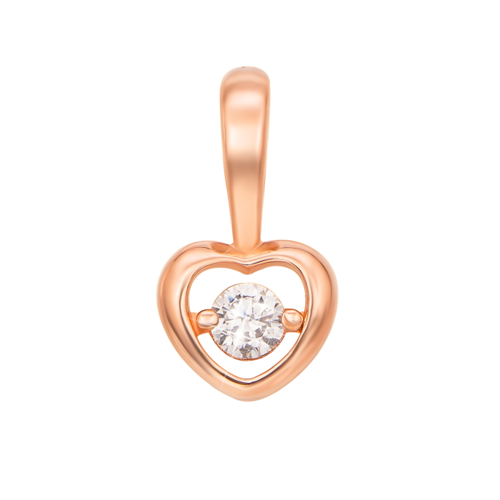 Золота підвіска «Серце» з фіанітом. Артикул 31558