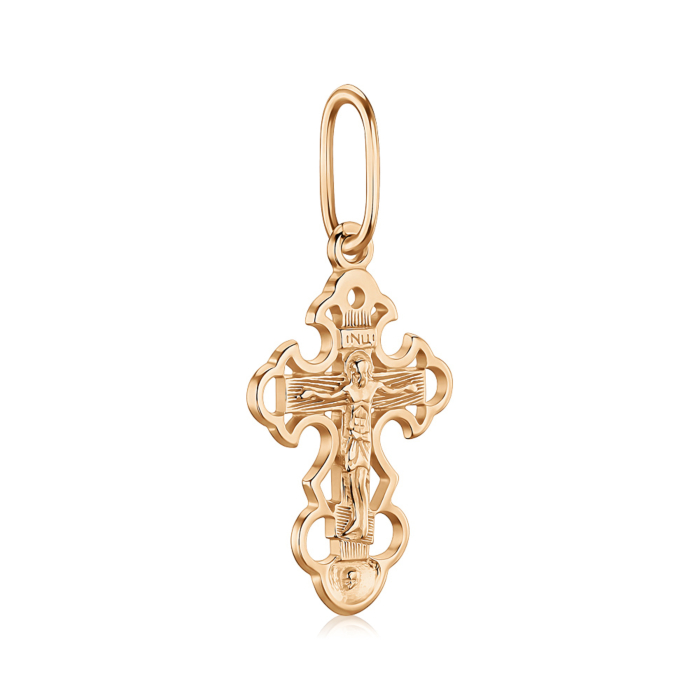 Серебряный позолоченный крестик 31578-Пз/17/0