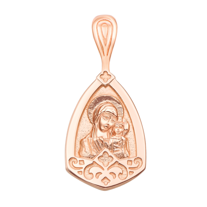 Золота підвіска-іконка Божої Матері «Казанська». Артикул 31593