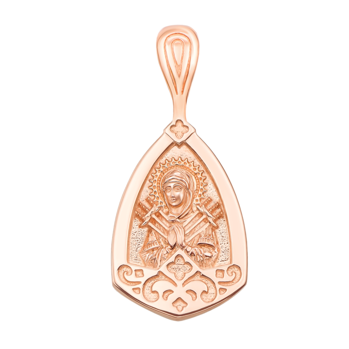 Золота підвіска-іконка Божої Матері «Семистрільна». Артикул 31595