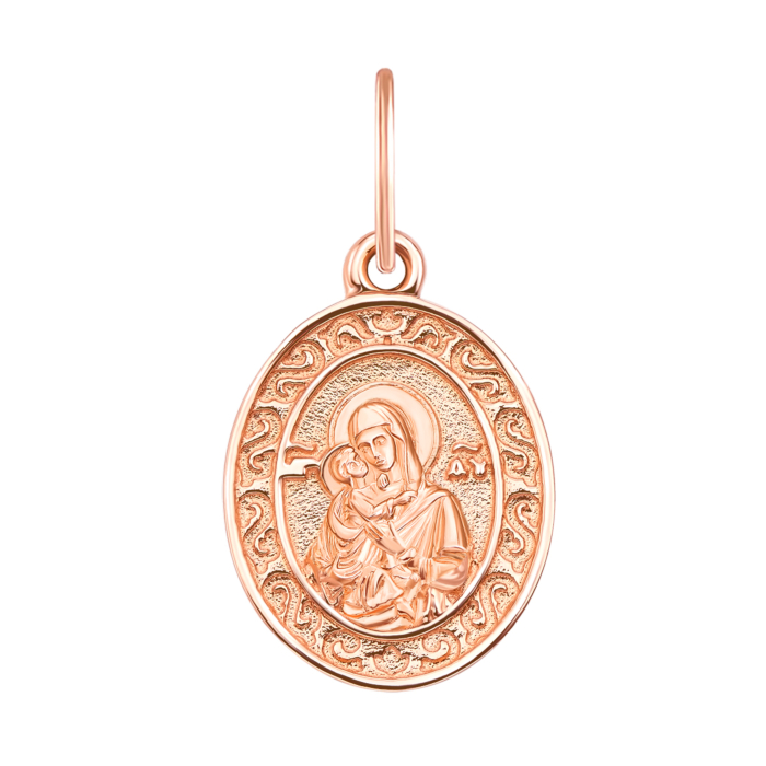 Золотая подвеска-иконка Божией Матери «Владимирская». Артикул 31596