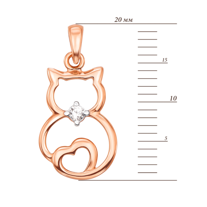 Золота підвіска «Кішечка». Артикул 31609