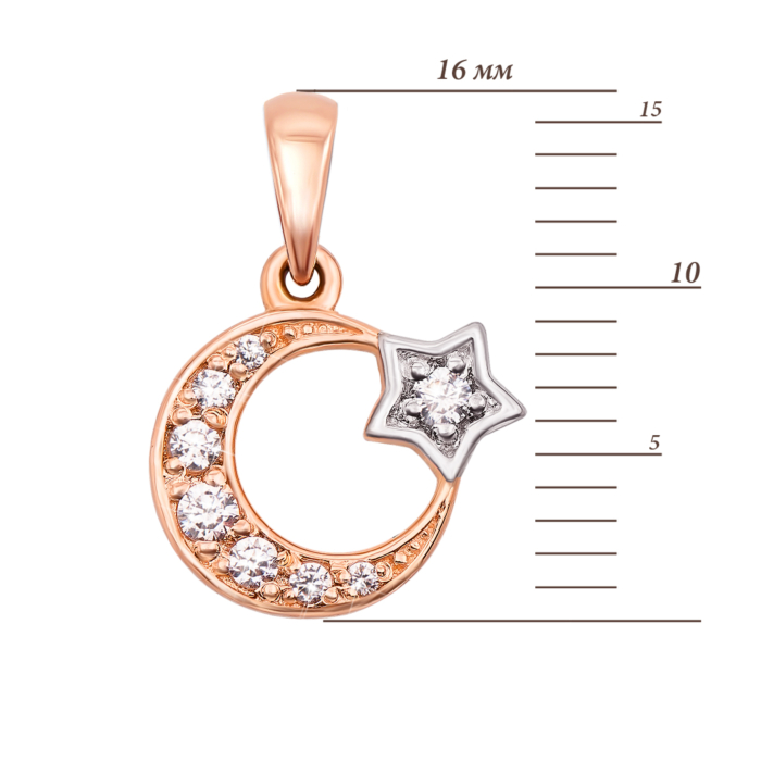 Золота підвіска «Мусульманський півмісяць». Артикул 31617