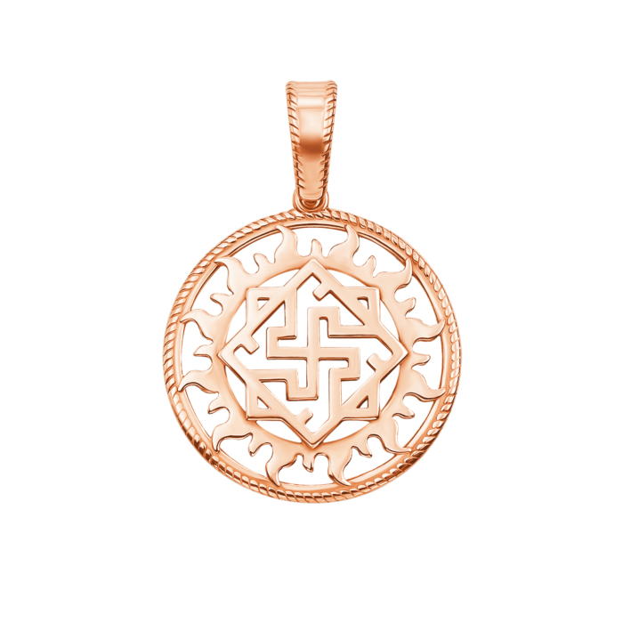 Золота підвіска-оберіг «Щит Сварога». Артикул 31621/01/0