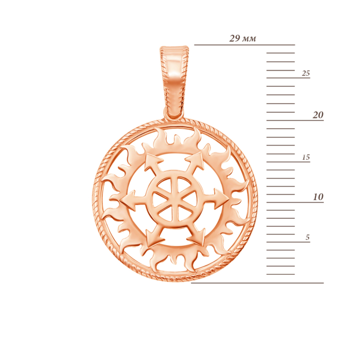 Золота підвіска-оберіг «Щит Перуна». Артикул 31624/01/0 (31624)