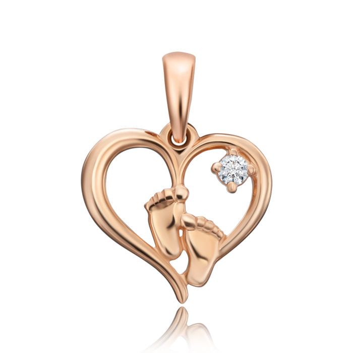 Золота підвіска «Ніжки» з фіанітом. Артикул 31603