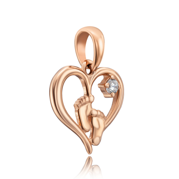 Золота підвіска «Ніжки» з фіанітом. Артикул 31603