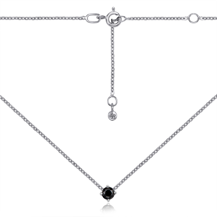 Золотое колье с черным фианитом. Артикул 31651/66024-3/02/1/813