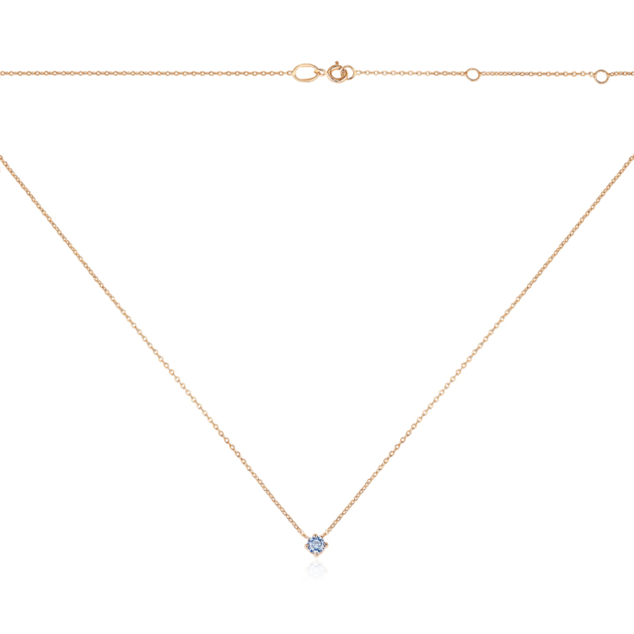 Золотое колье с фианитом Tesori. Артикул 31651/66024-3/01/0/1357