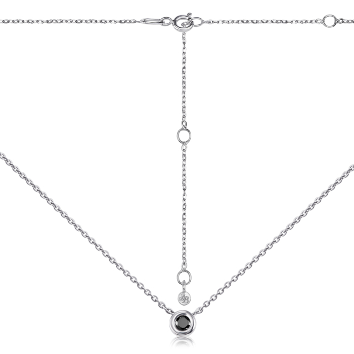 Золотое колье с черным фианитом. Артикул 31652/66024-3/02/1/203