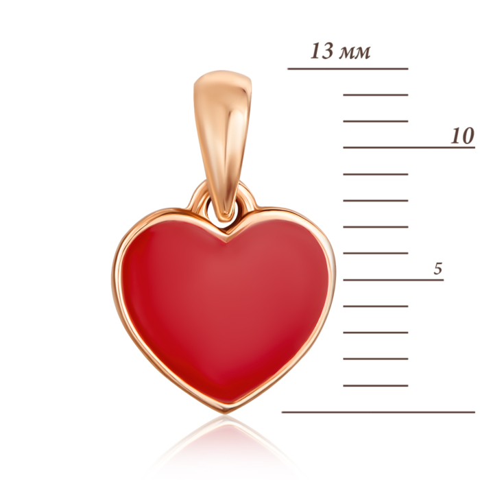 Золота підвіска «Серце» з емаллю. Артикул (31659/01/0/392)