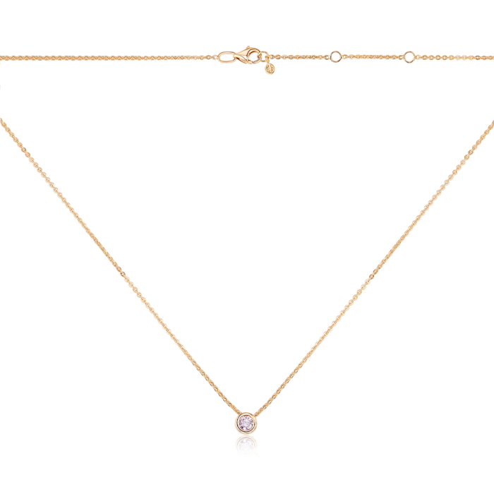 Золотое колье с фианитом Tesori. Артикул 31675/66024-1/01/0/1356