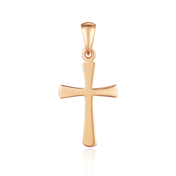 Крестик из красного золота без вставки 31687/08/0