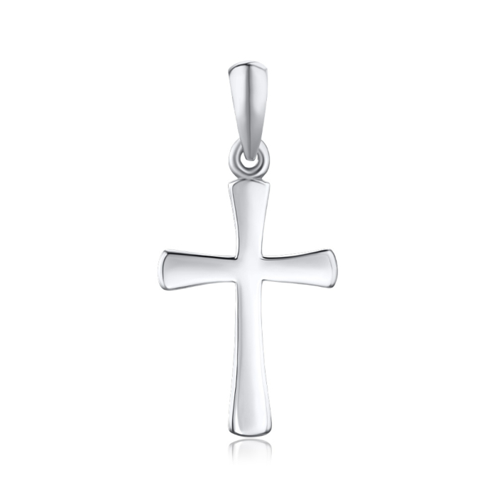 Крестик из белого золота без вставки 31687/97/1